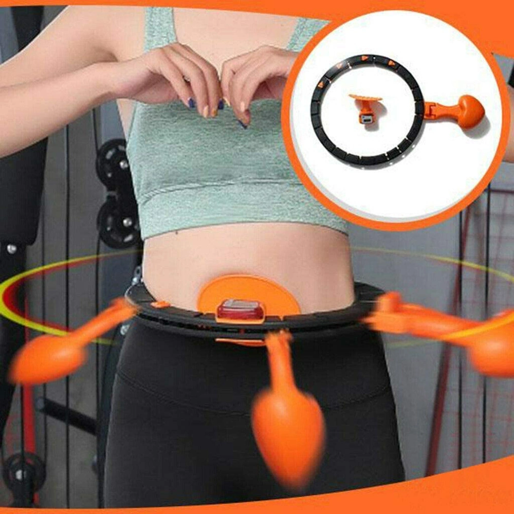 Adjustable Waistband for Indoor Exercise Workout Auto Spinning Hula Hoop, Smart Counting Loop Esg13191