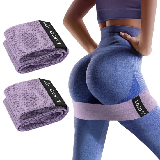Fitness Women Custom Elastic Beauty Butt Hip Cirle Fabric Loop Resistance Band for Home Yoga