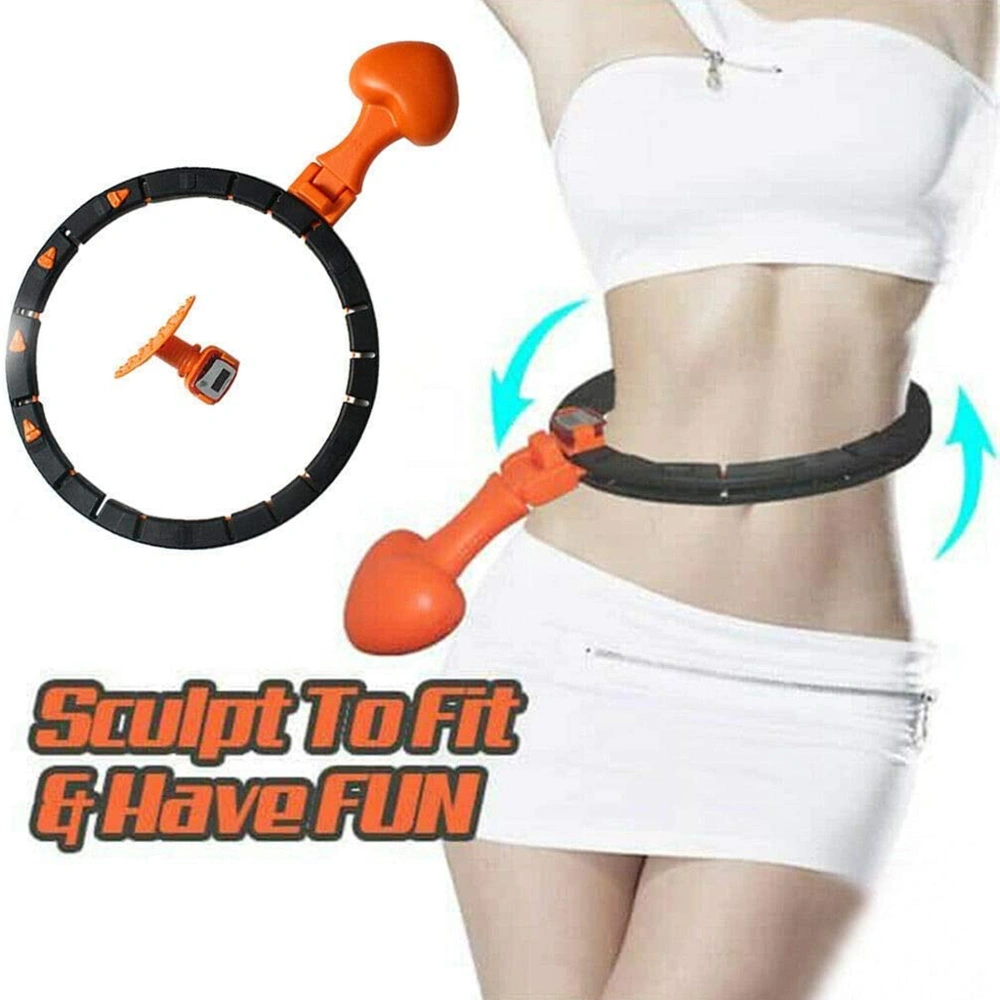 Adjustable Waistband for Indoor Exercise Workout Auto Spinning Hula Hoop, Smart Counting Loop Esg13191